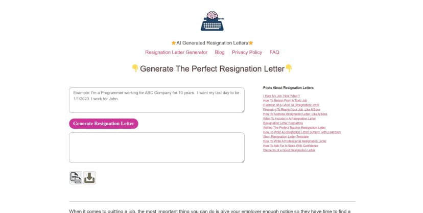 Resign.ai screenshot