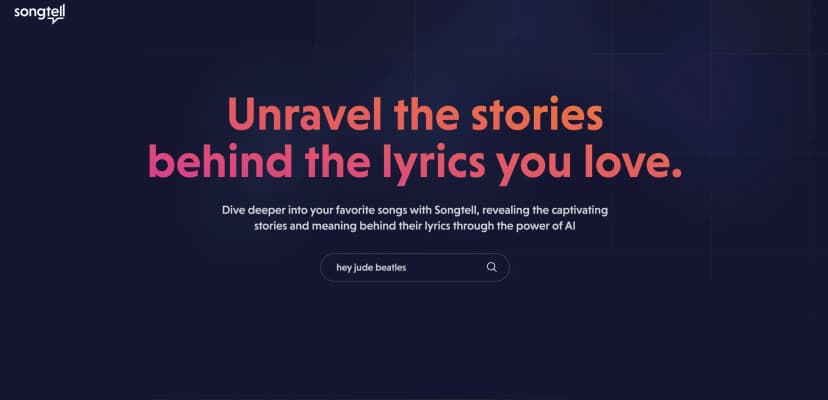 Songtell screenshot