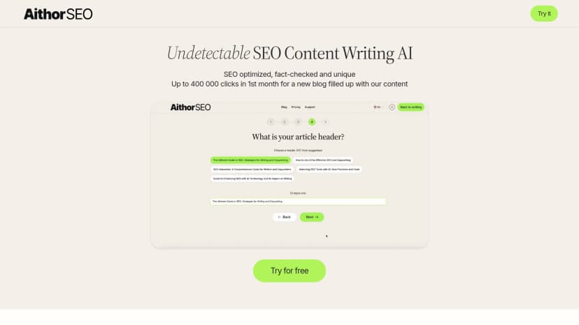 AithorSEO screenshot