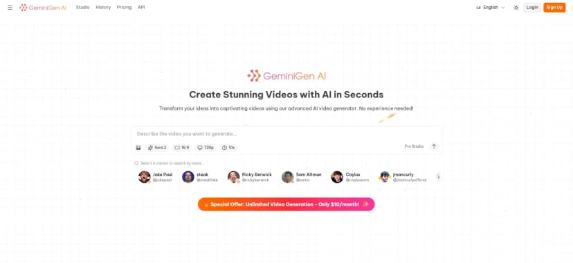 GeminiGen AI screenshot