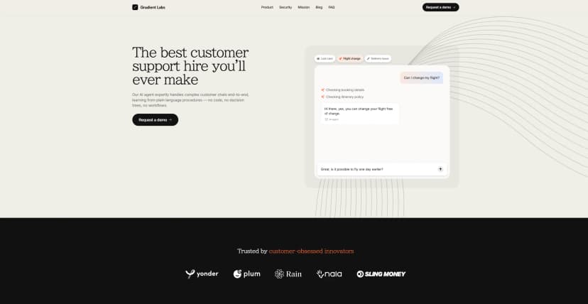 Gradient Labs screenshot