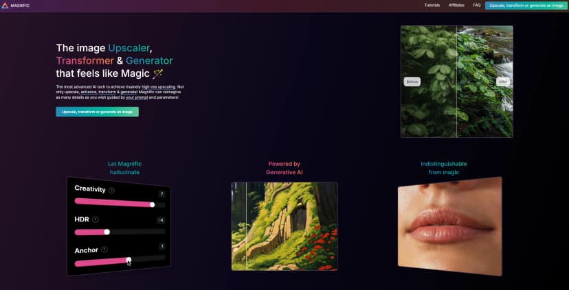 Magnific AI screenshot