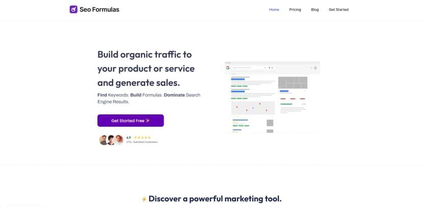SEO formulas screenshot