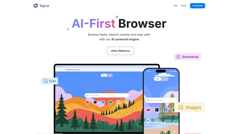 Sigma AI Browser screenshot