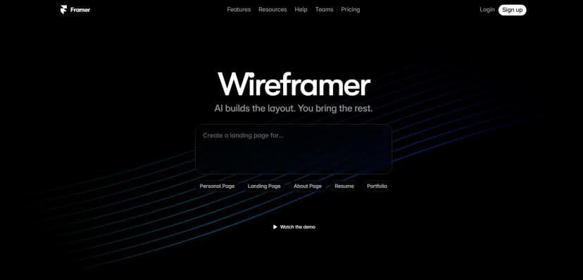 Wireframer AI screenshot